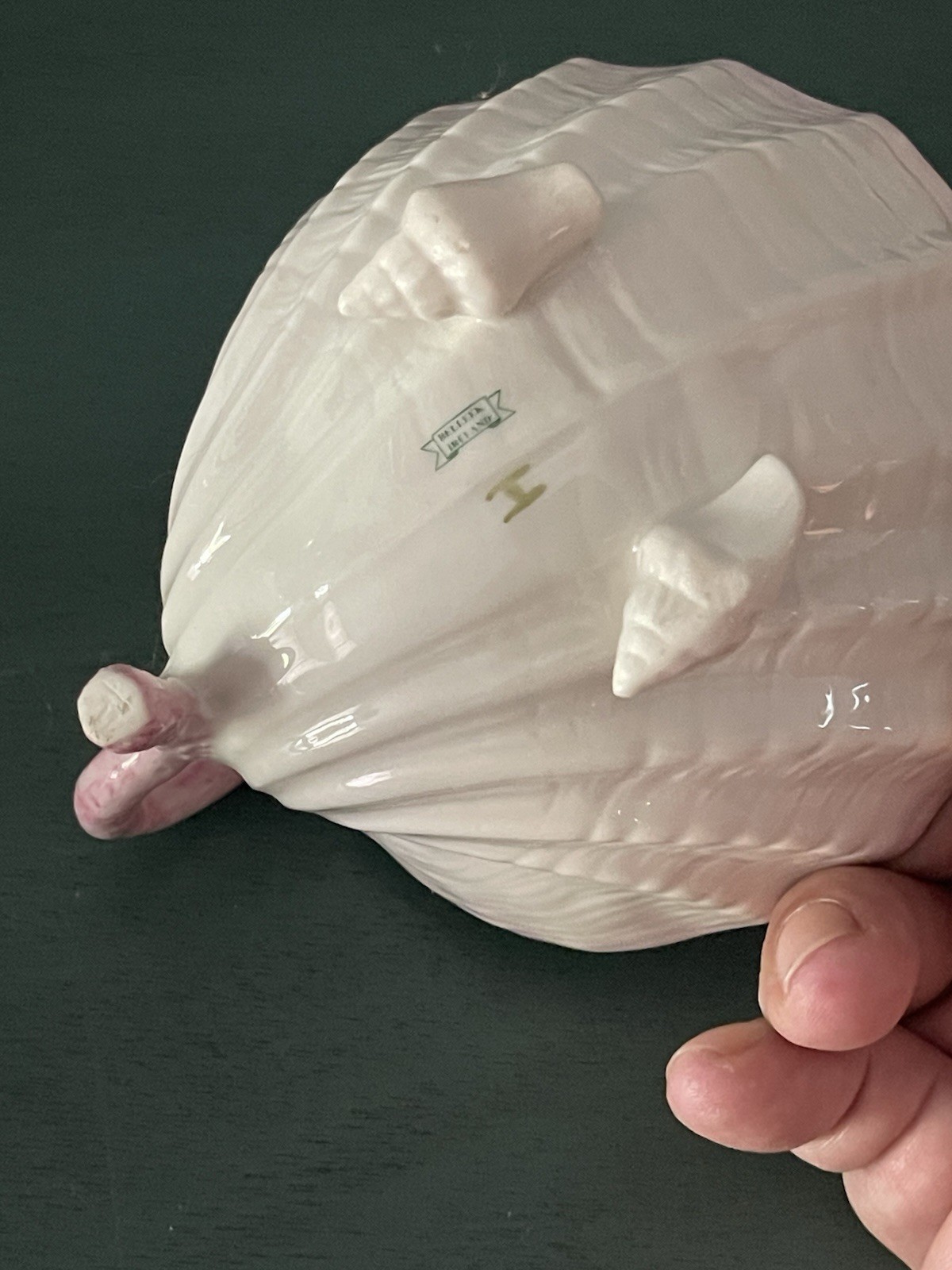 VINTAGE PORCELAIN BELLEEK IRELAND NEPTUNE TEAPOT SEASHELL