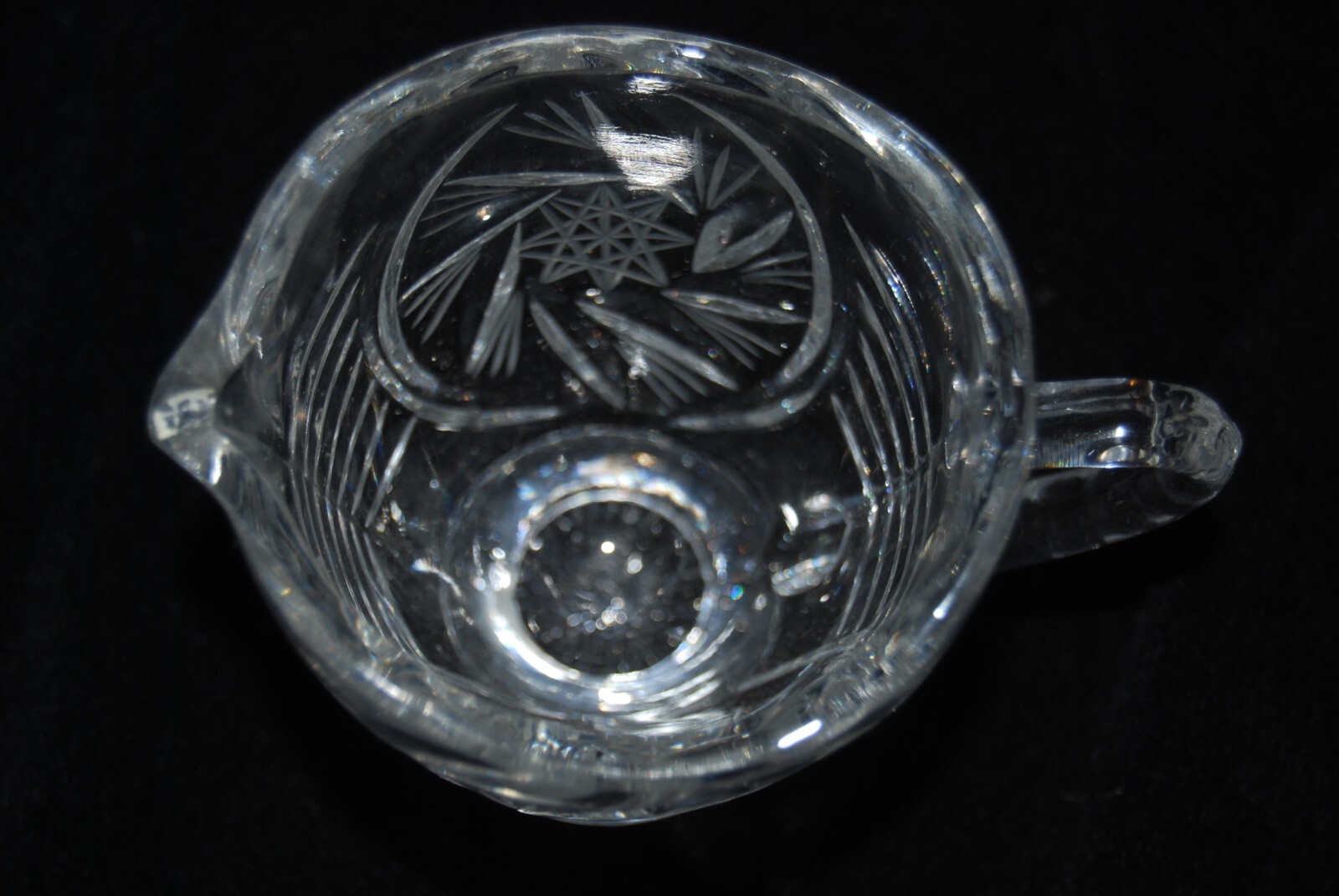 Vintage Crystal Hand Cut Glass Lidded Sugar Bowl and Creamer Set Elegant Dining