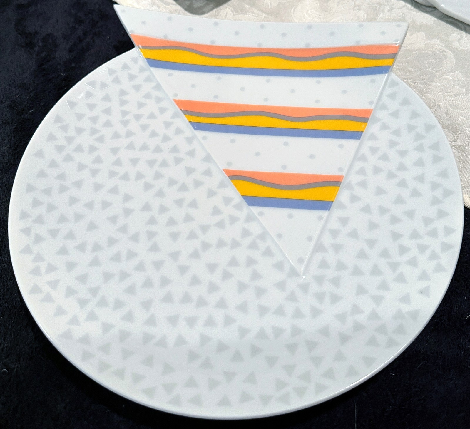 Vintage Mikasa Color Vibrations Plates Helena Uglow Memphis Style Pink Blue Set