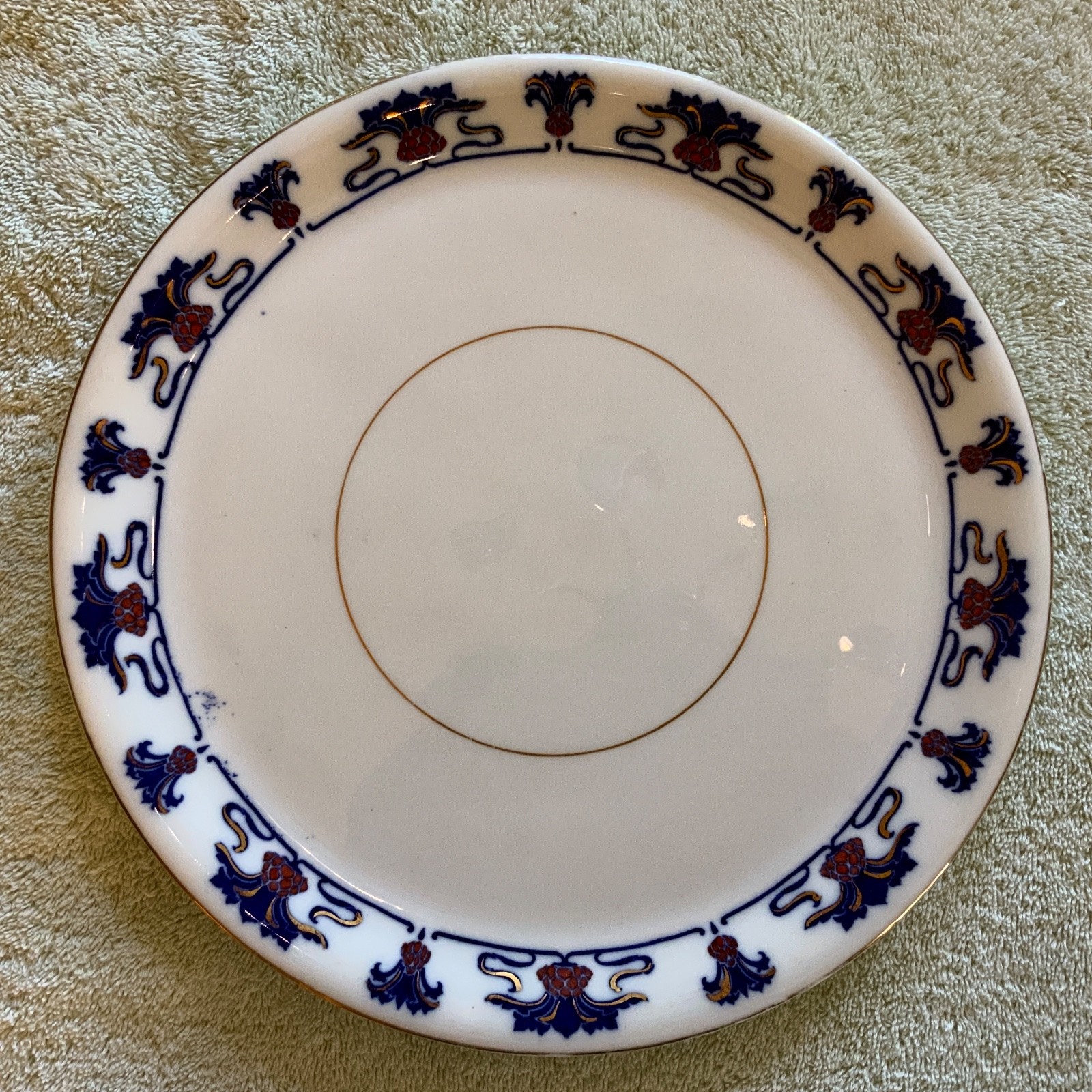 FOLEY ART CHINA PEACOCK POTTERY 12 1/4″ CHARGER C.1905-1913 SCOTTISH THISTLE