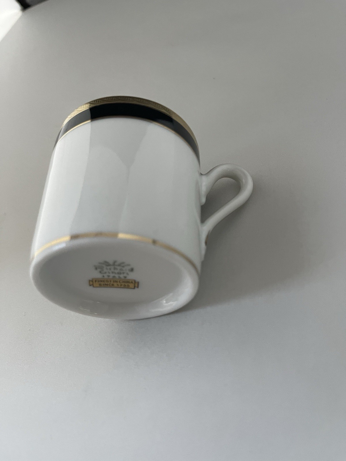 Set Of 4 Demitasse Cup & Saucer Palermo Black Gold RICHARD GINORI Italy Espresso