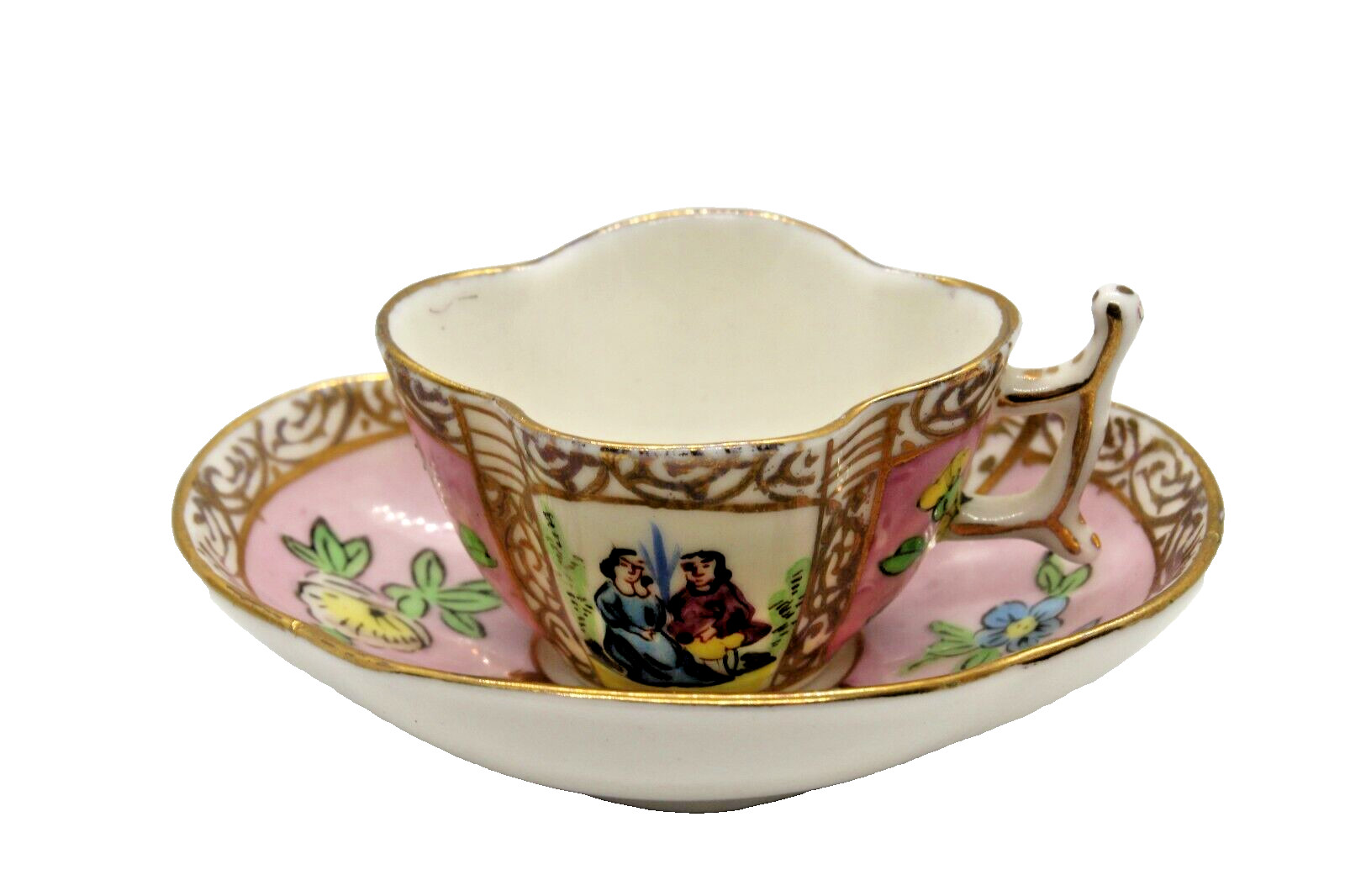 Hokutosha Fine China Tea Cup & Saucer Hand Decorated Made in Occupied Japan