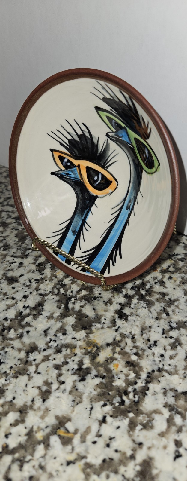 VTG Wendy Binks Signed Hand Painted Terracotta Bowl Beautiful Condition 5¾ In