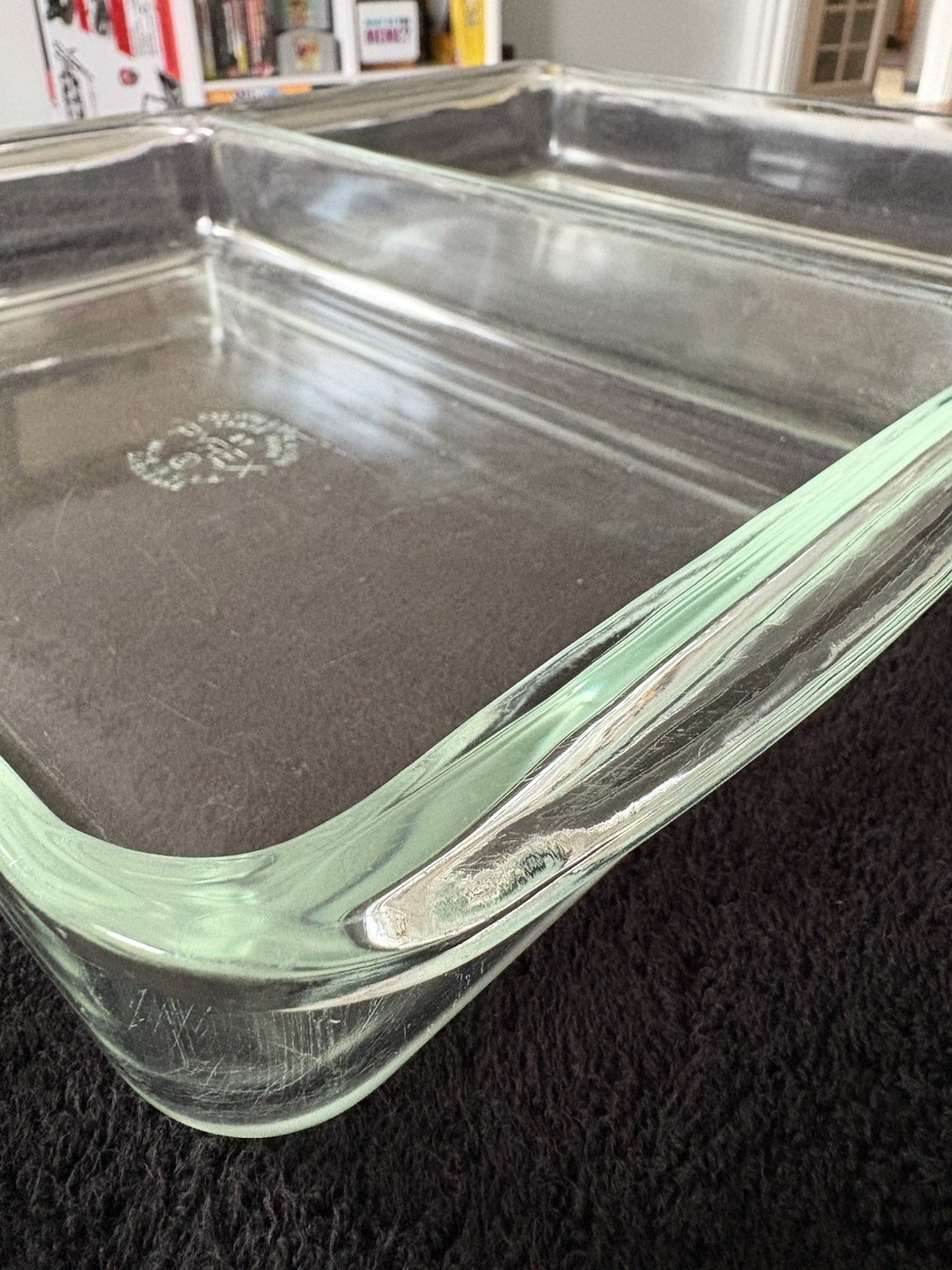 Pyrex 232 Clear Glass Rectangle Baking Dish 11-3/4 Inches Long (Excellent)