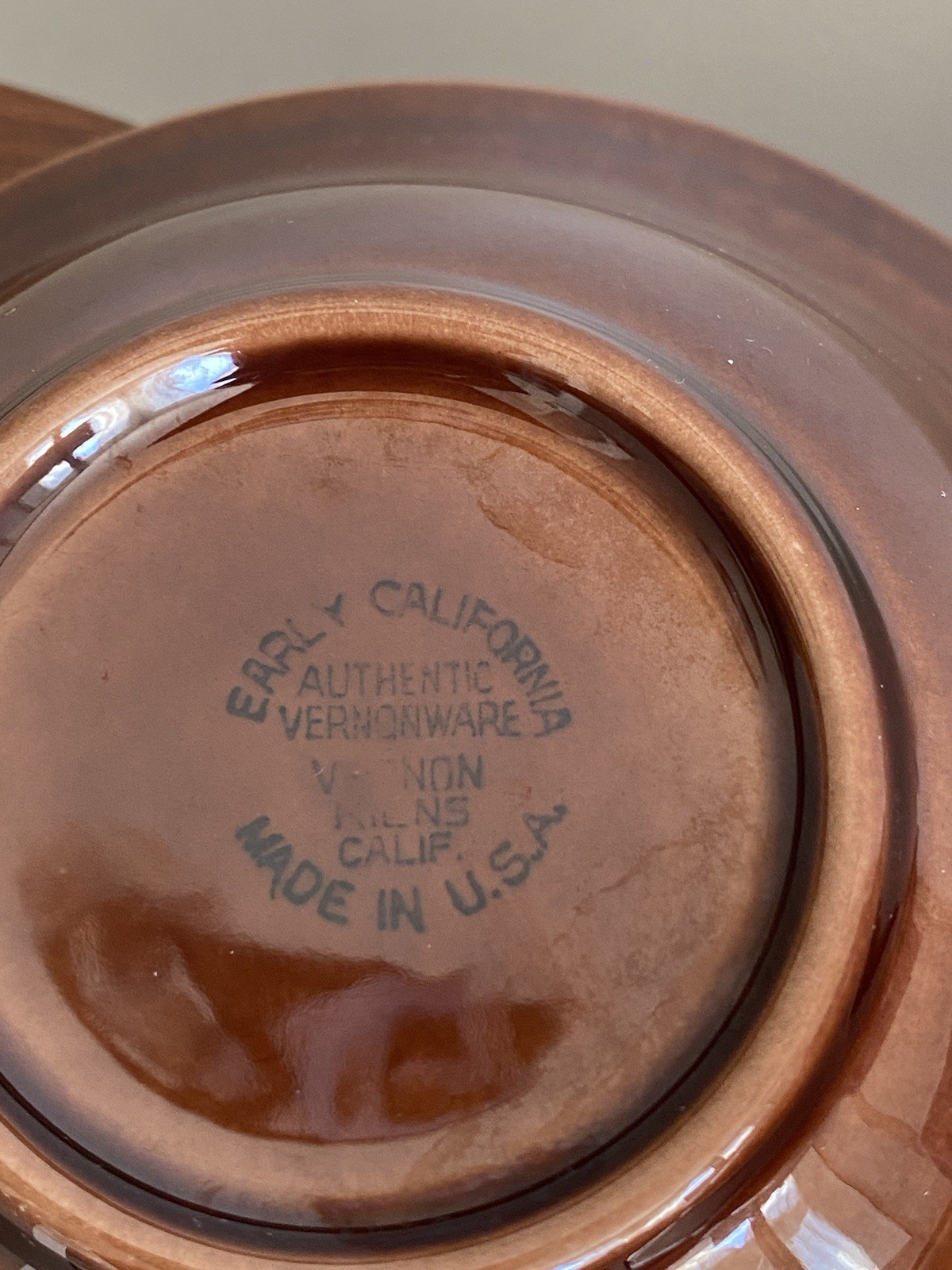 Set Of 6 Early California Brown Lugged Chowder Soup Bowls Vernon Kilns Vintage