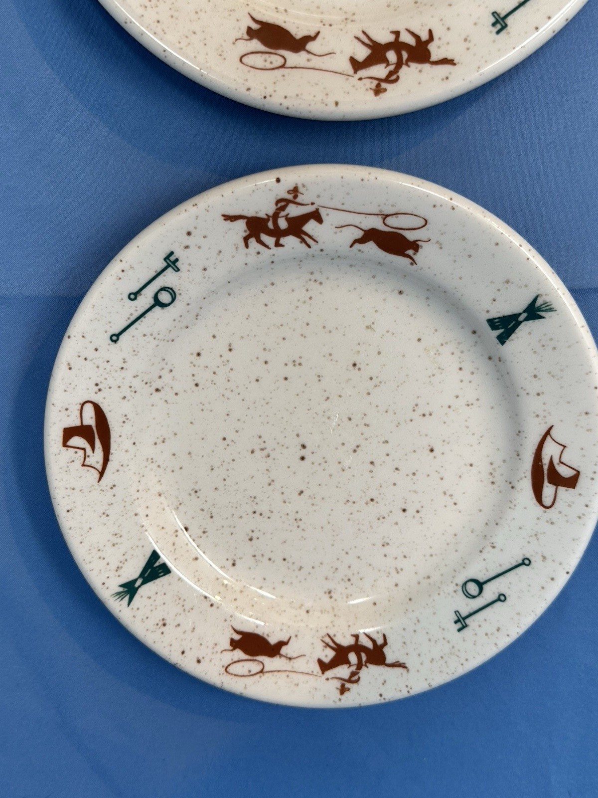 Homer Laughlin COWBOY Pie plate 6.25″ Set of 4