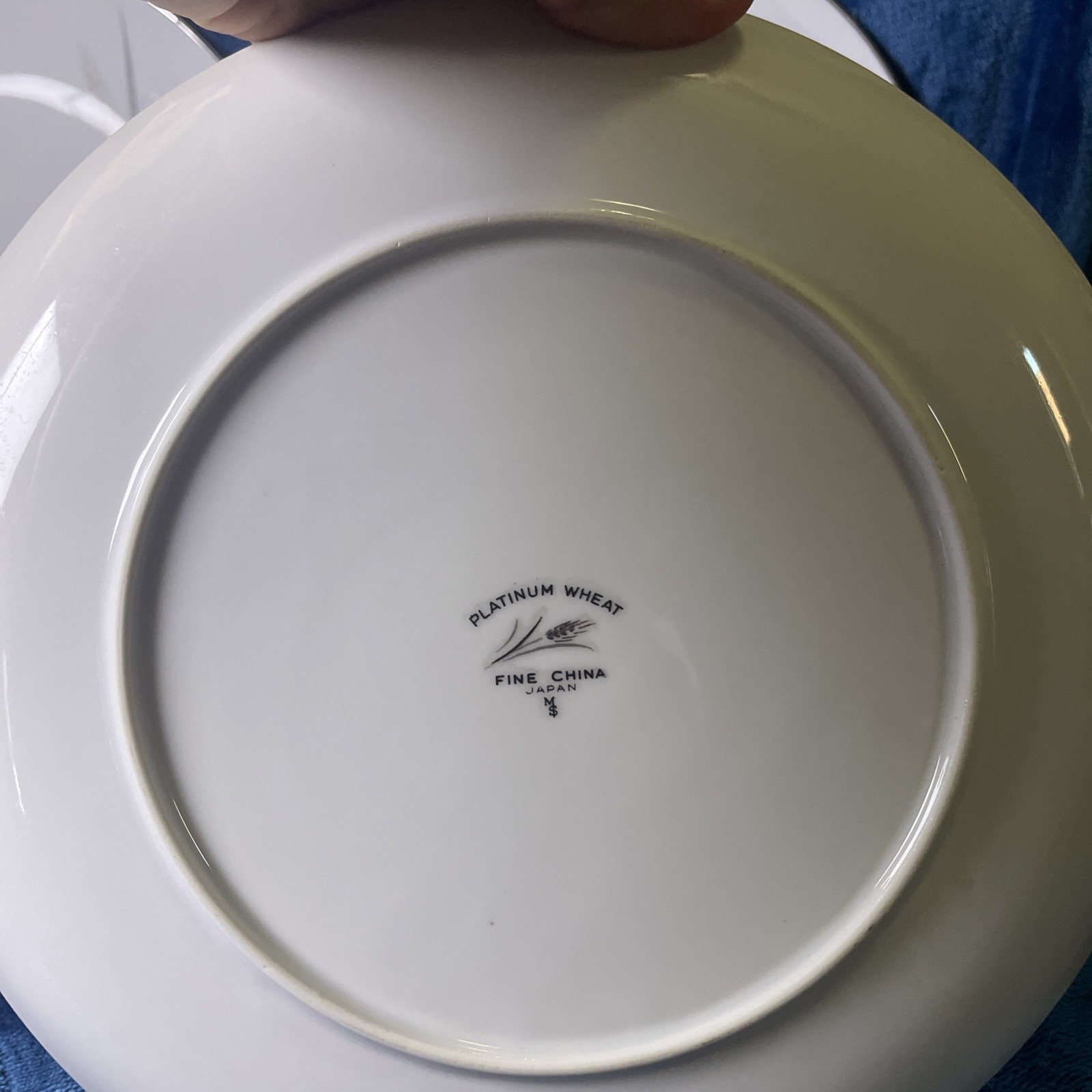 Fine China Japan Platinum Wheat Set Of 4 Dinner Plates 10 1/4″