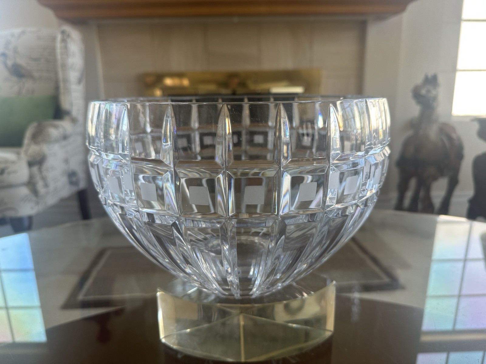 VTG Marquis by Waterford Quadrata Crystal Bowls Signed 3pc Centerpiece Poland