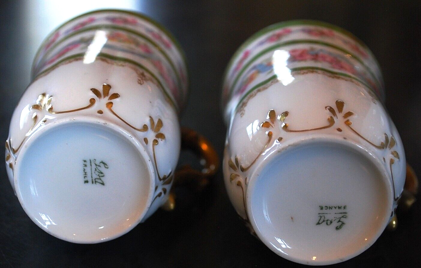 HAVILAND LIMOGES Antique Set CHARLES FIELD Chocolate Pot/ 2 Cups 1 Saucer FRANCE