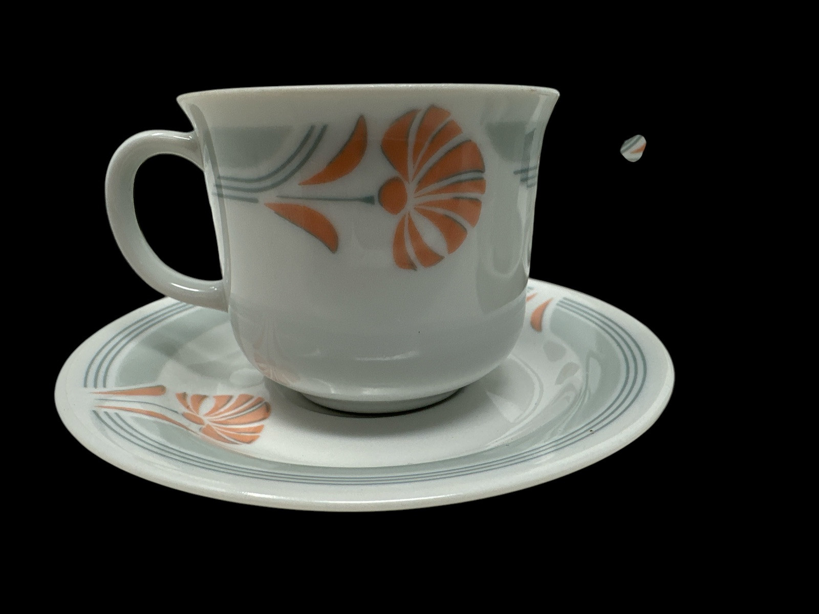 VTG 70’s JlMenau Graf Von Henneberg White Floral Porcelain German Demitasse Set