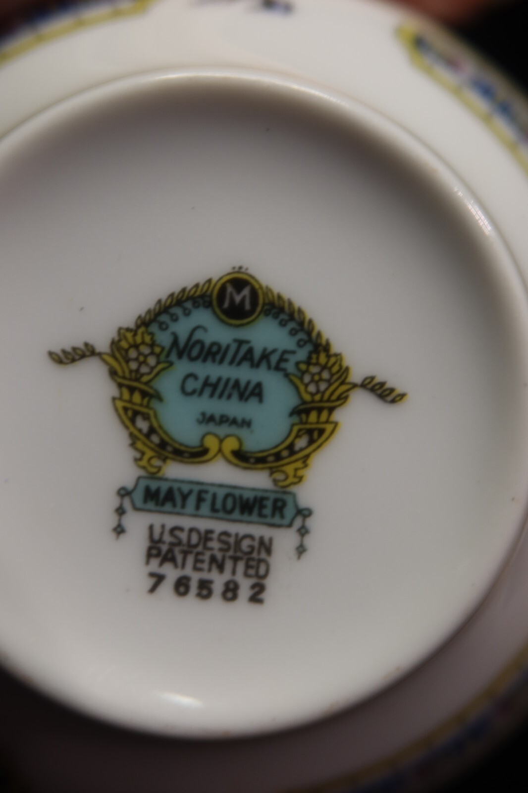 Noritake Mayflower 6 Cream Soup Bowls Rust & Blue Flowers Gold Trim 3 5/8″ Wide
