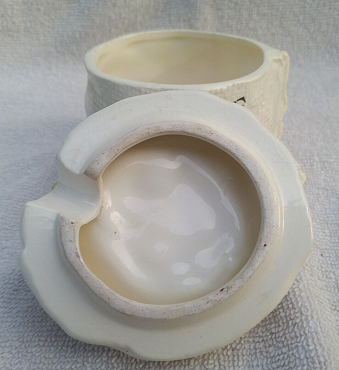 Vintage Lefton “Homemade” Lidded Jam Pot #3906 Ceramic Fruit Jar No Spoon