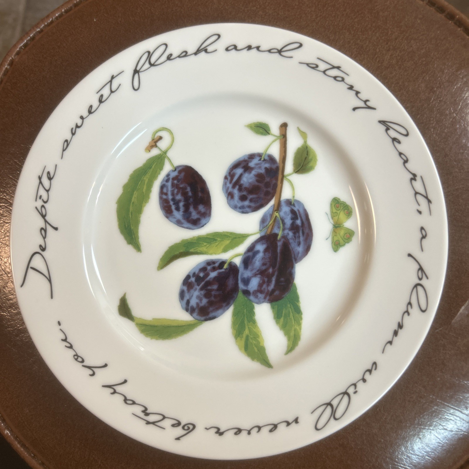 4 Williams Sonoma Orchard Suite Salad Plates Fruit 8” Poetry Made In Japan