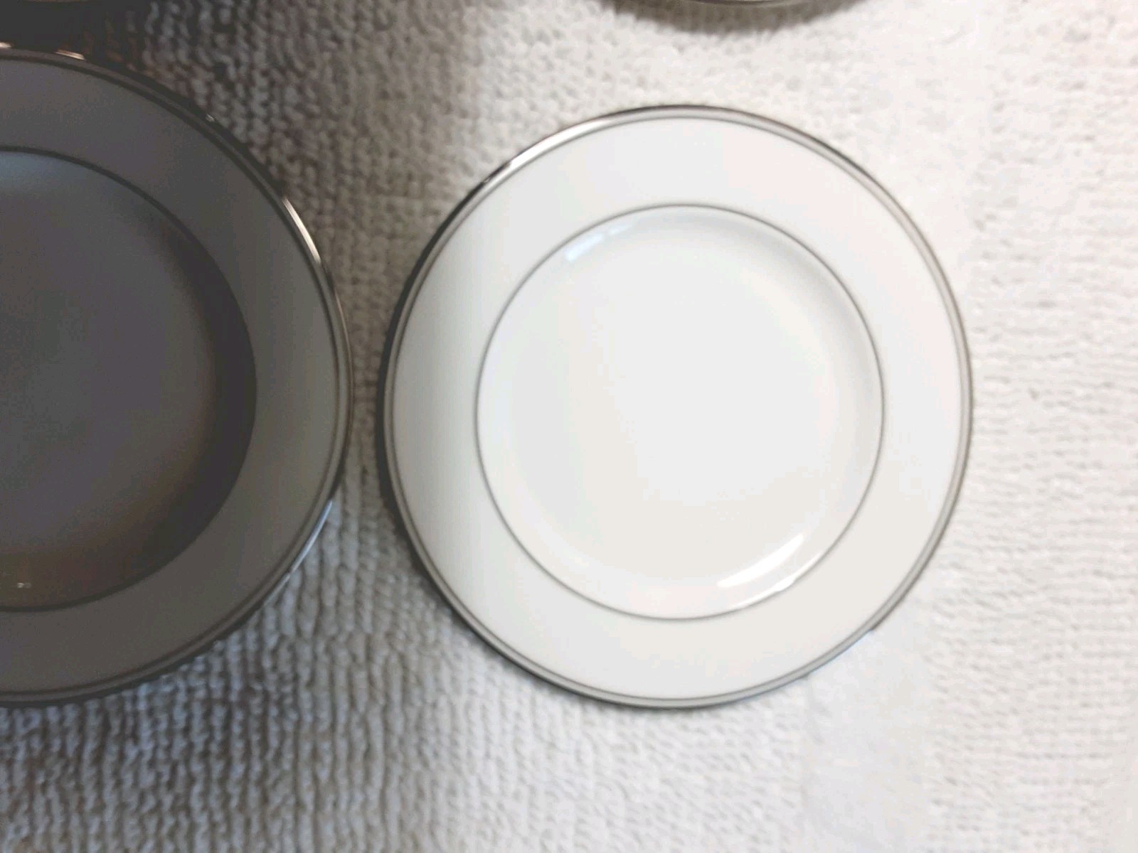 Lenox Federal Platinum Dessert Plates 8 inch Dishwasher Safe Set Of 4 White