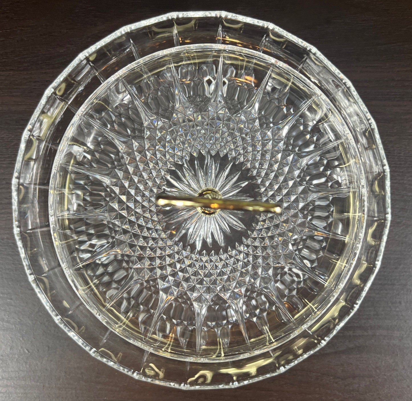 Beautiful Cristal D’Arques France Longchamp Crystal Two Tiered Server With Box