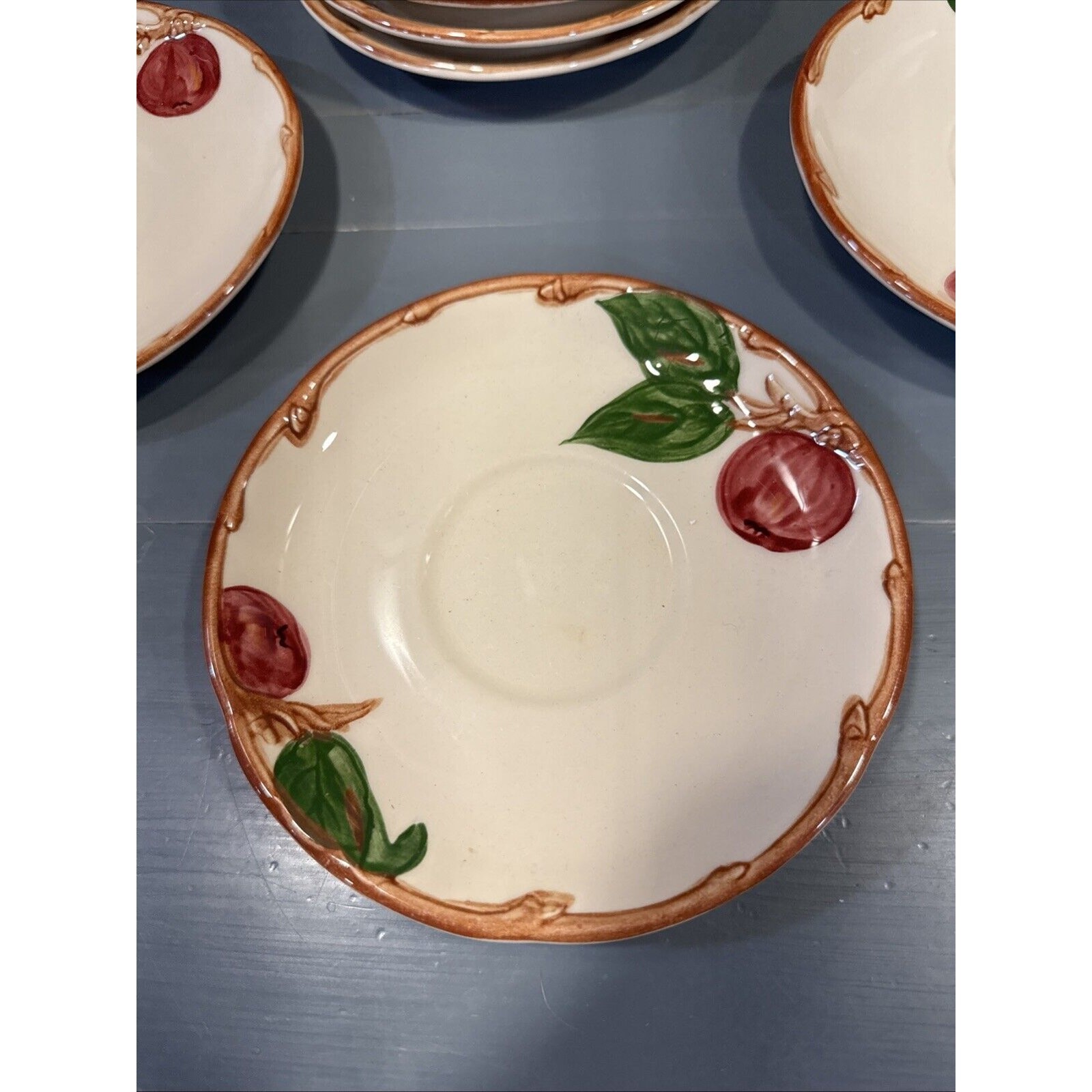 Franciscan Apple Saucers Set of 7 Made in California Vintage