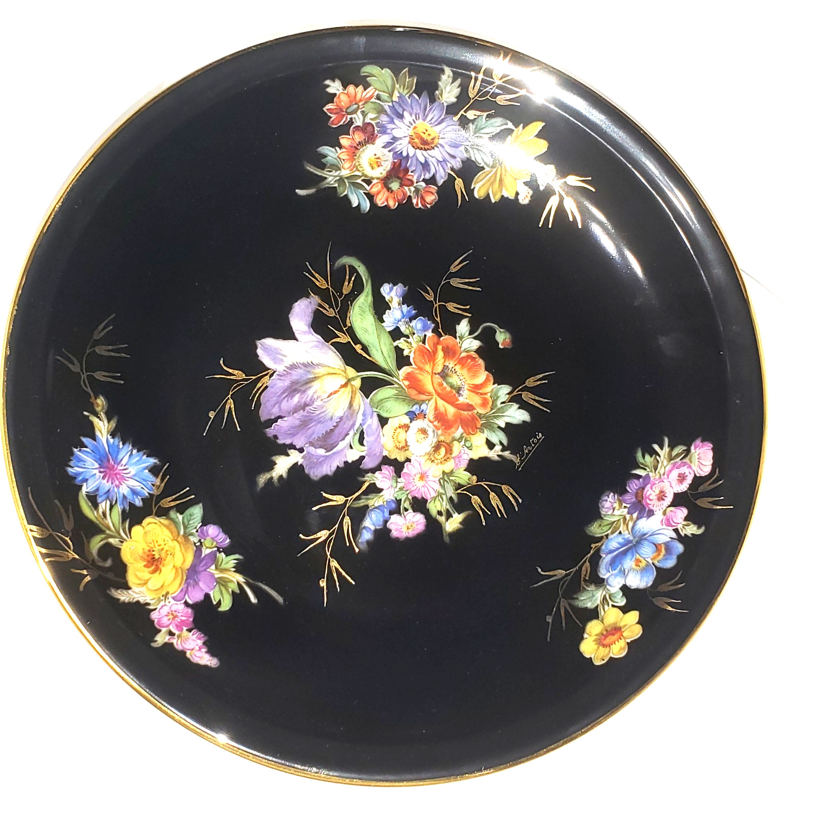 LIMOGES France Royale Ancienne Fabrique Signed d’Artois 8 1/4″ Plate