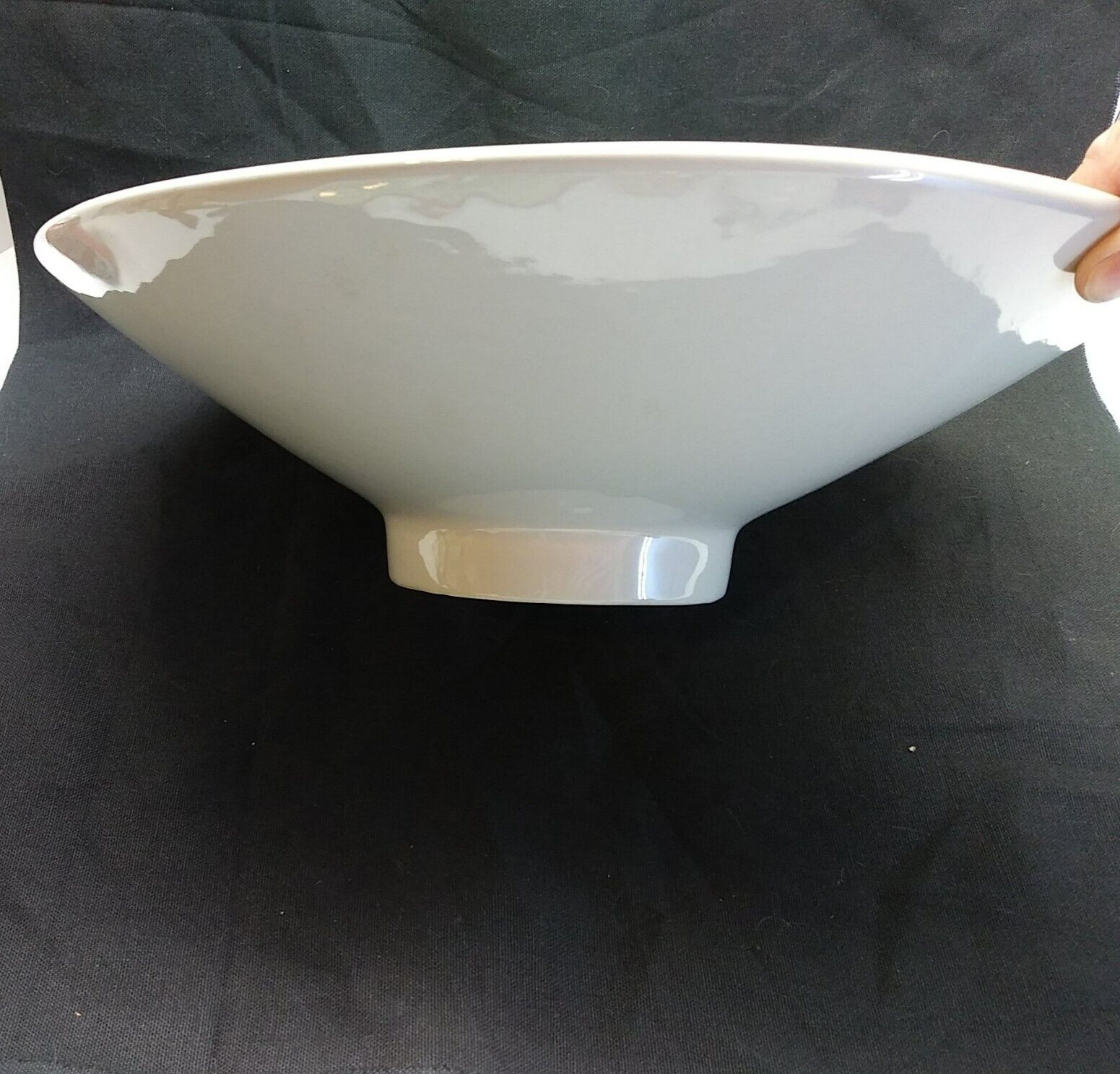 Vintage Haeger Warm Gray Pedestal Bowl Centerpiece #3295 Made in the USA 13.75″