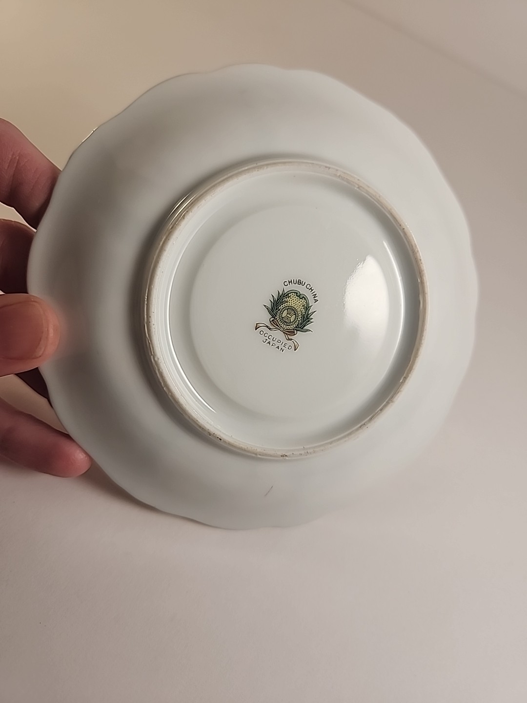 Vintage Chubu China Saucer Made in Occupied Japan Hand-Painted Gold Gilt Moriage