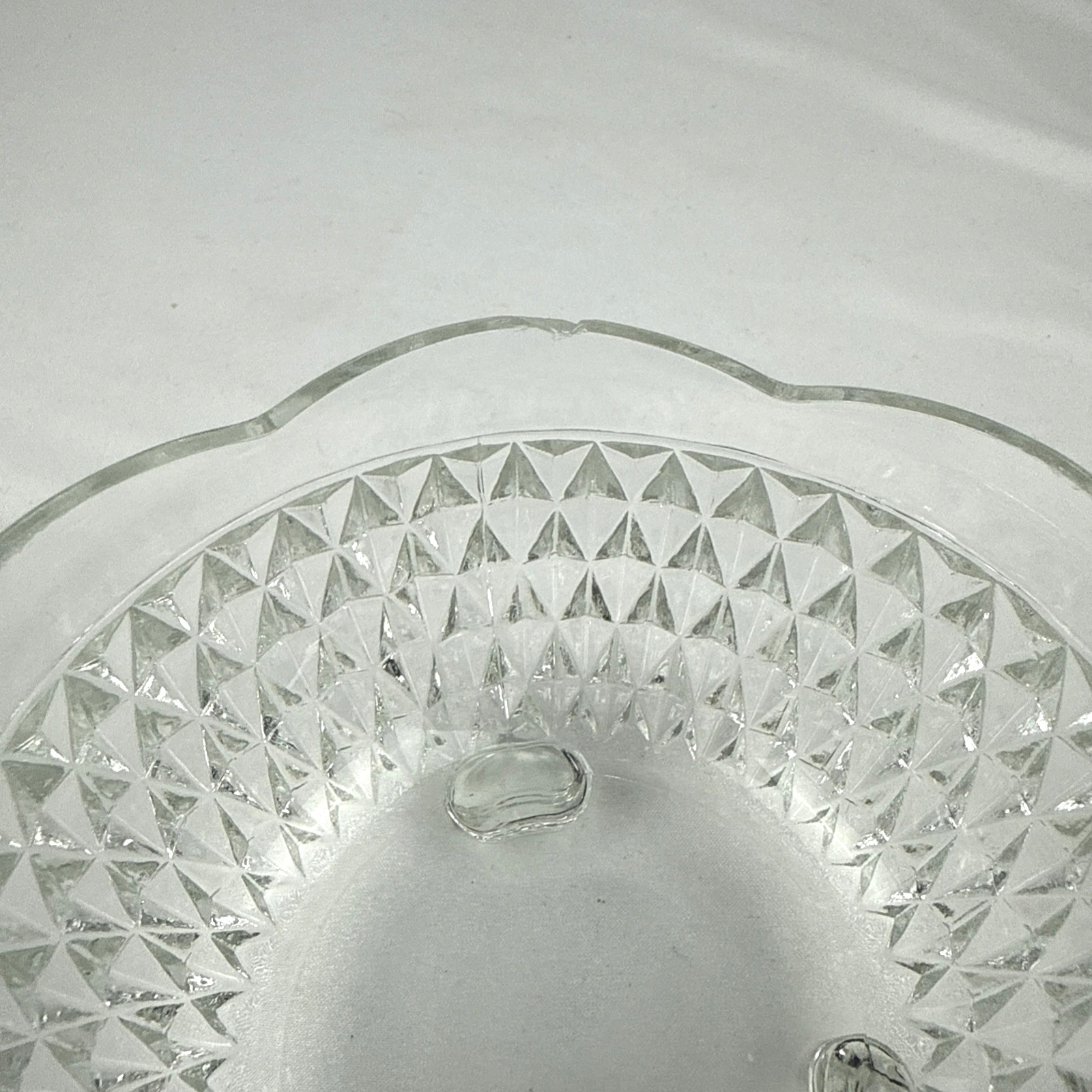 Vintage Indiana Glass Diamond Point Candy Dish Bowls Set of 4 Clear Pressed 5″