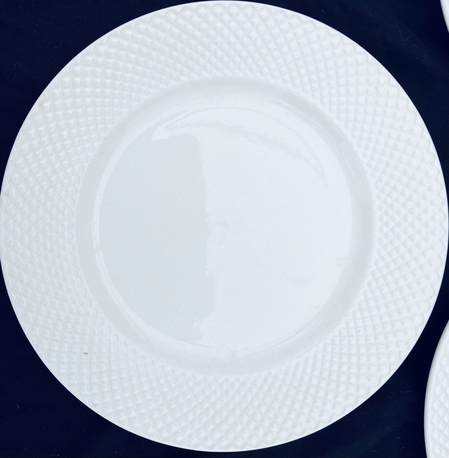 Denmark 7 7/8” White Basket-weave Salad Plates EC Never Used Set Of 5