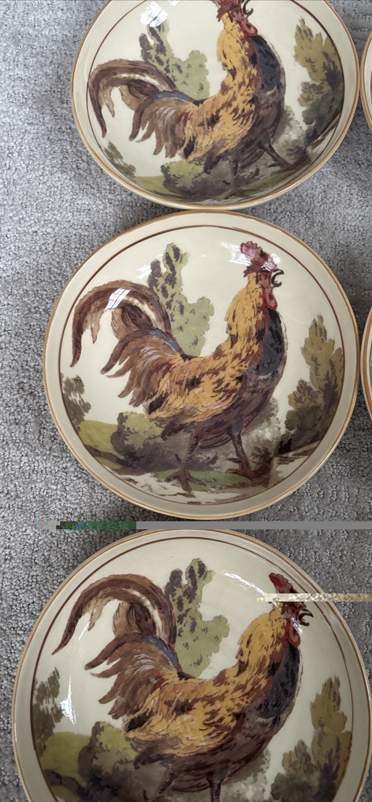 8 Williams Sonoma Rustic Rooster PASTA SALAD BOWLS ITALY FRENCH POTTERY KITCHEN