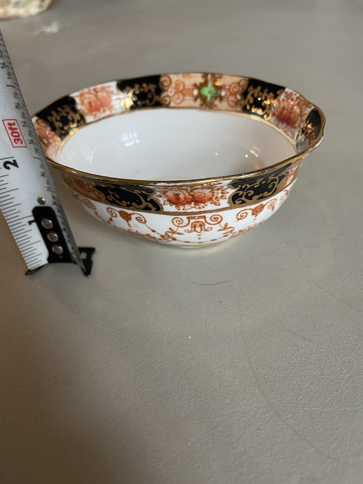 Royal Albert Bone China Oval Floral Bowl, England, Gold Trim, 5 in