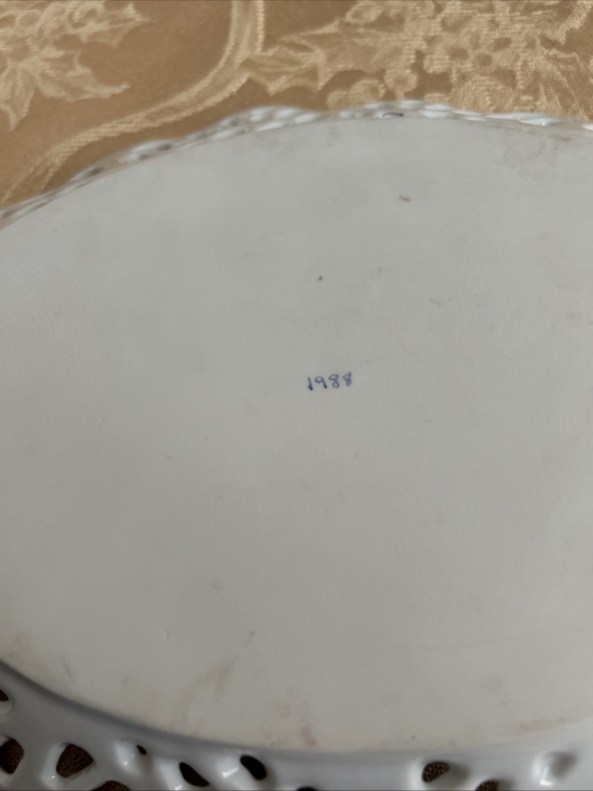 Vintage Gold Trim Hand Painted Floral Plate -Signed – Used