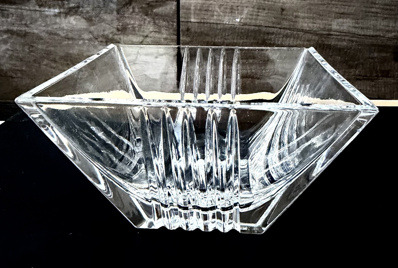 TIFFANY & CO Metropolis 4.25″ Square Bowl Cut Lead Crystal Made in Germany