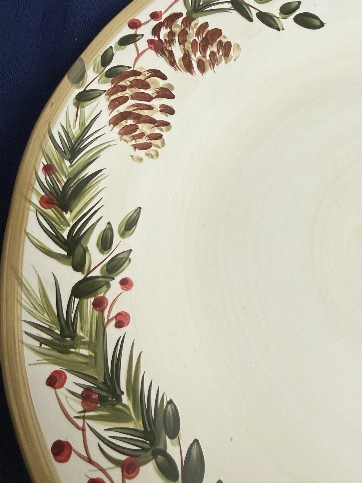 Pine & Berries Serving Chop Platter Plate 13″ Target Home Holiday Christmas READ