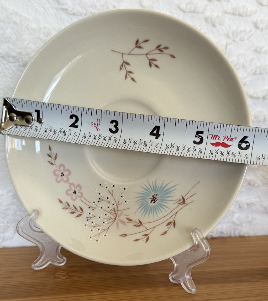 Taylor Smith Taylor Co Taylorton Echo Dell 1 Bread Plate 2 Saucers Vtg 1959