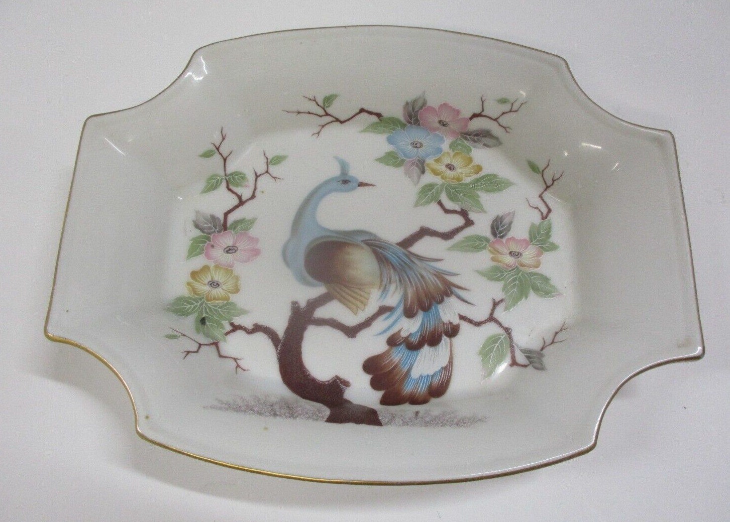 Vintage Rectangular Shafford Peacock Candy/Trinket Dish
