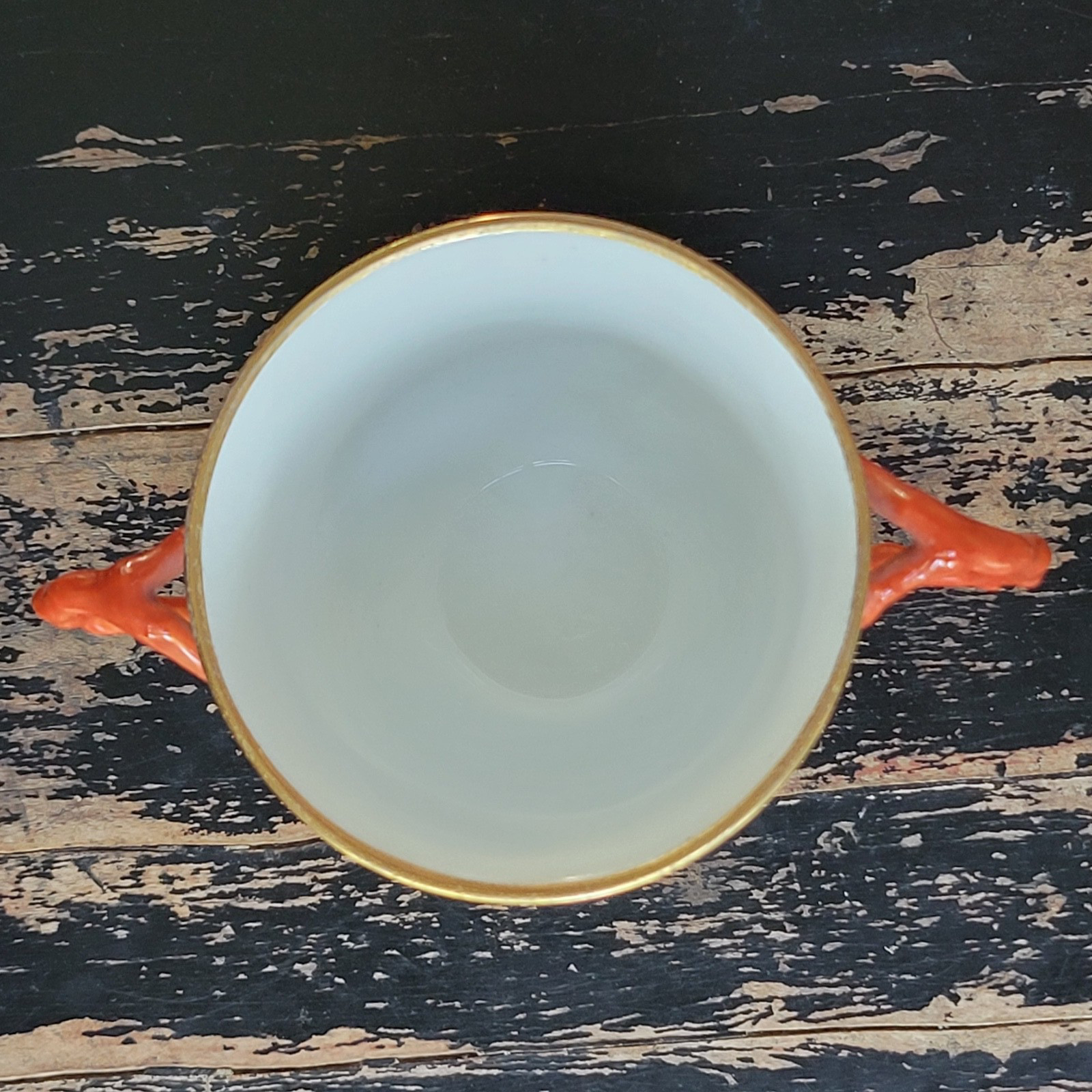 Antique 1800s Ginori Doccia Capodimonte Lidded Porcelain Chocolate Cup Italian