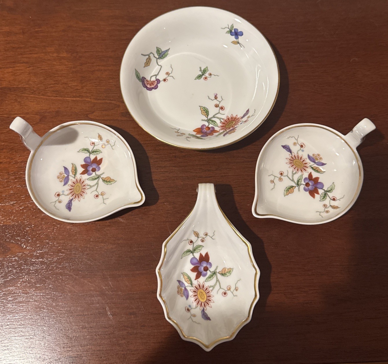 Richard Oriente By Ginori Florence Italy Flowers Spoon Rest Nut Bon Bon Dish Lot