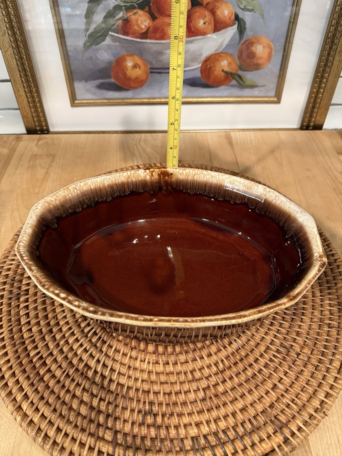 Vintage McCoy Brown Drip Glaze Oval Casserole Dish 7071 Oven Proof Stoneware USA
