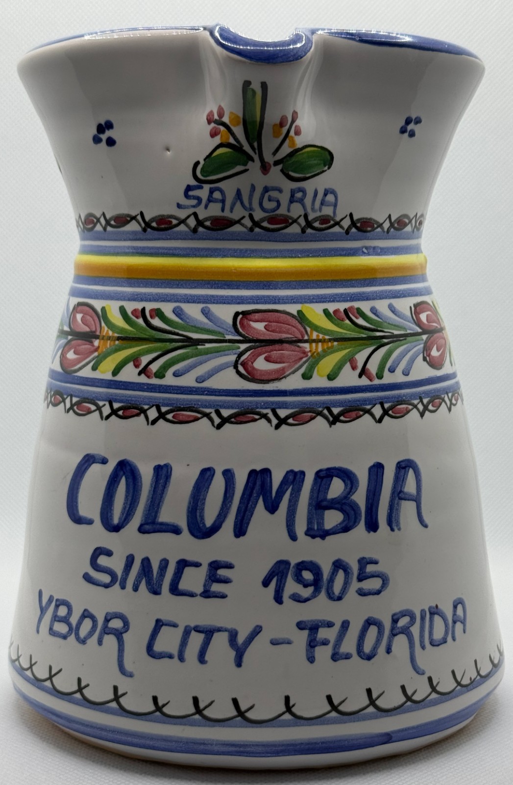 Columbia Restaurant Sangria Pitcher Ybor City Florida 1905 Hand Painted Spain