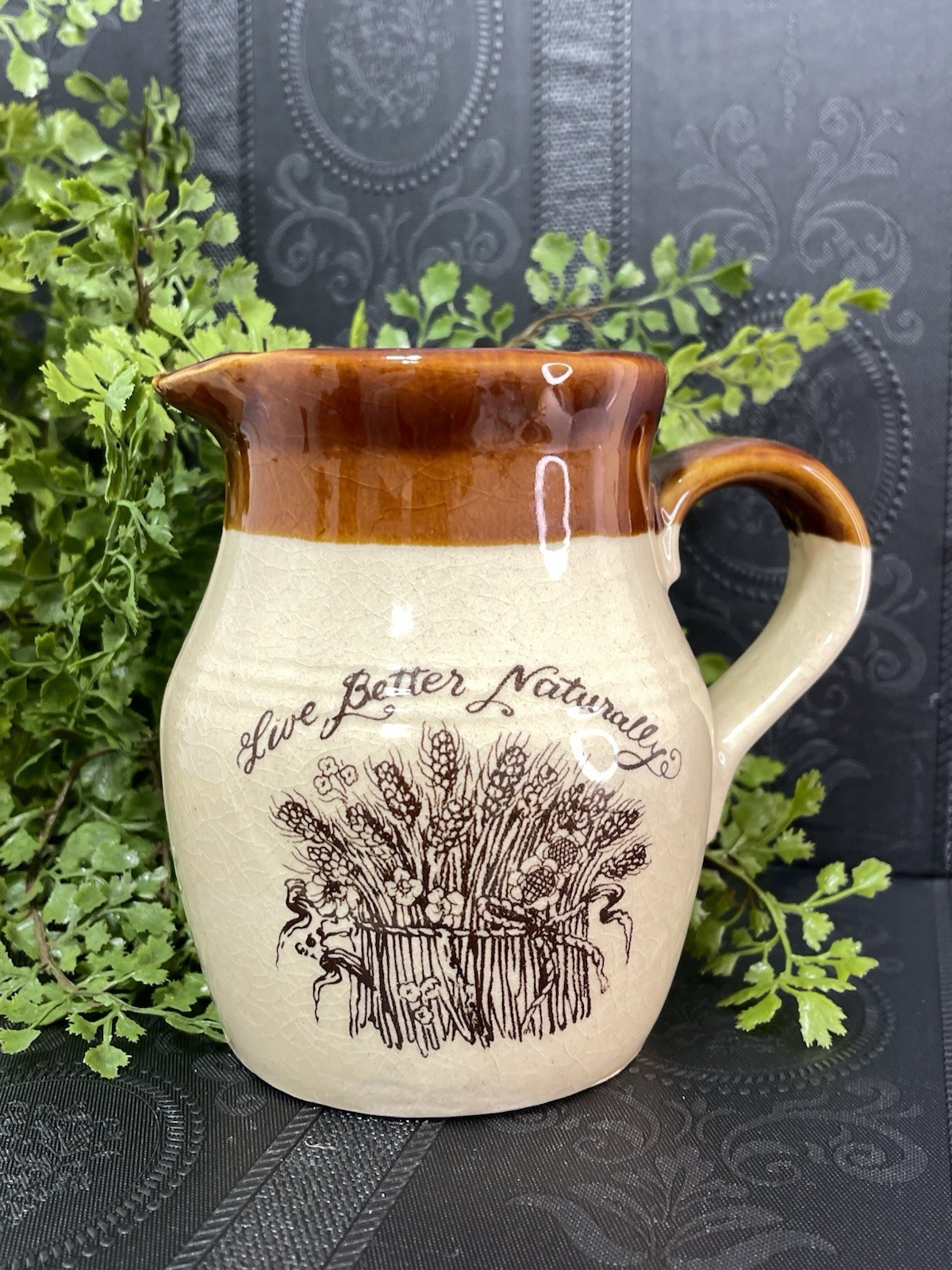 ENESCO 5 In Brown And Tan Crock Pitcher LIVE BETTER NATURALLY
