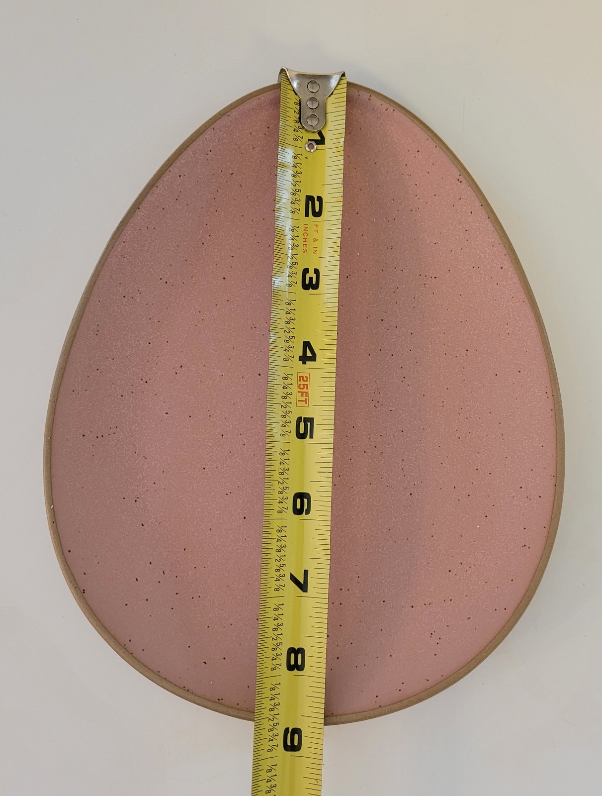 4 ct Threshold Stoneware Aqua Egg Teardrop Shape Salad Plates Pink Yellow Easter
