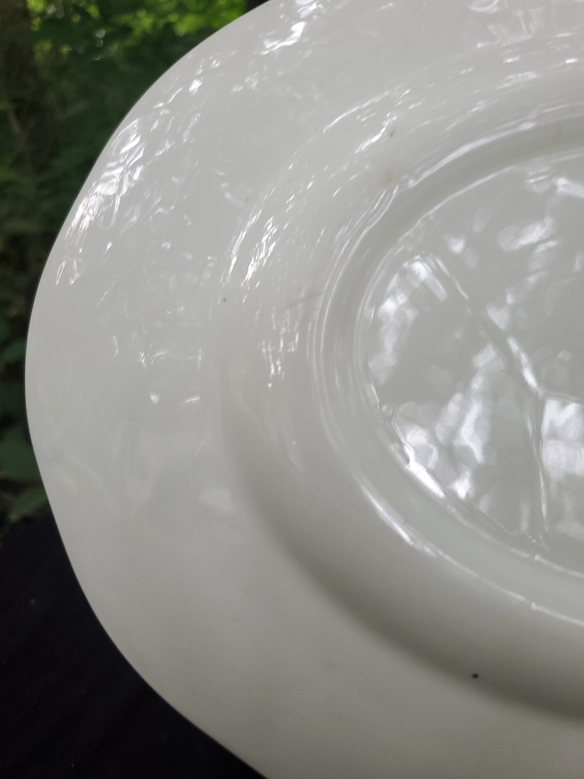 VTG Liberty Blue White Staffordshire Transferware Ironstone Oval Platter 12″