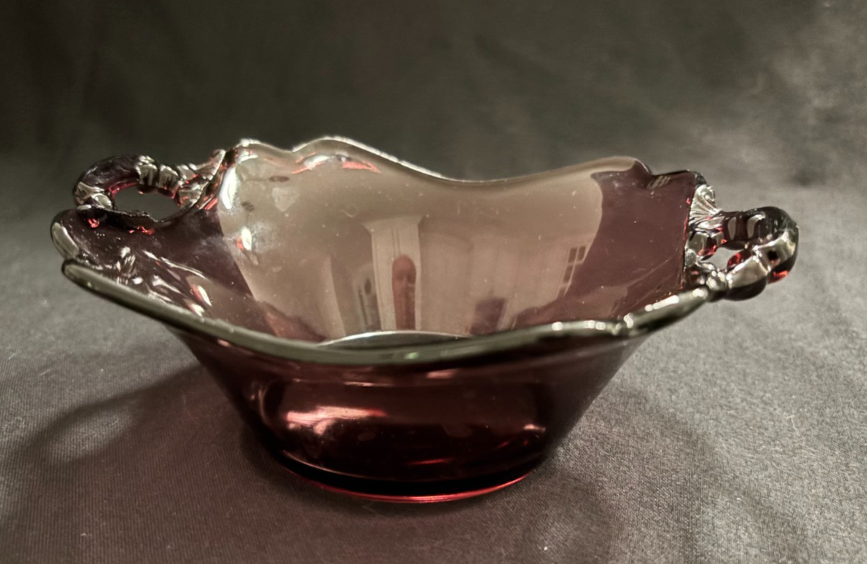 Amethyst Vintage Candy Bowl With Handles