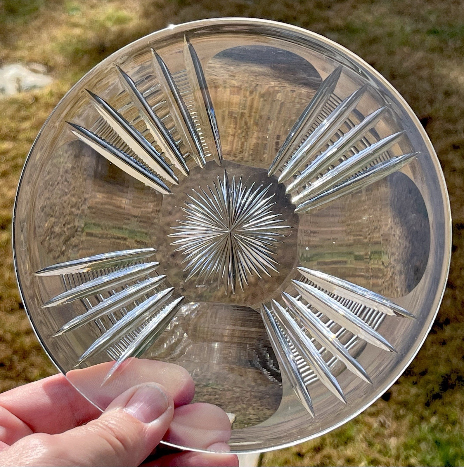 10 American Brilliant Cut Glass 6 1/2” Dessert Dishes Total Weight 11.5 Pounds