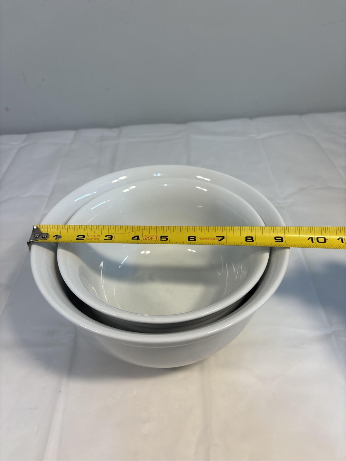 Food Network Ceramic Nesting Mixing Serving Bowls Set Of 3 White