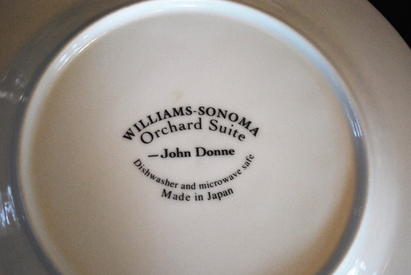 Vintage Set 4 ORCHARD SUITE Williams Sonoma Dessert Plates FRUIT/POETRY 7 7/8″