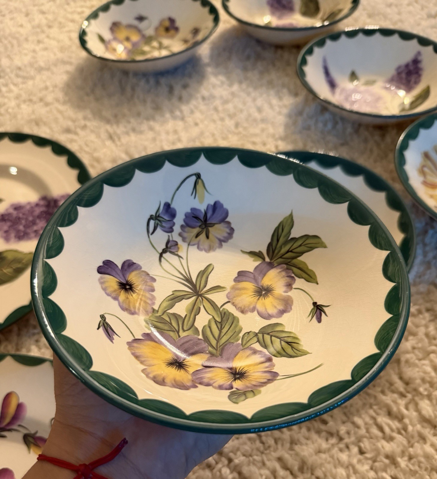 Cloverdale Scented Garden Ceramic Floral Dinner Set Plates & Bowls Handmade