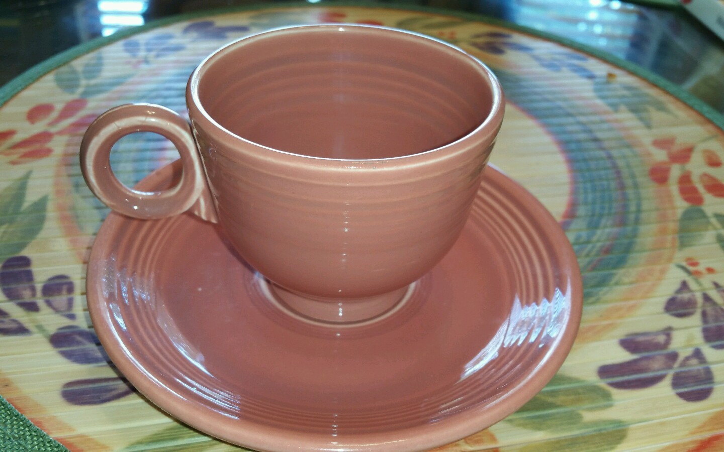 VINTAGE FIESTA 1950’s ROSE TEACUP & SAUCER SET (1951-1959) EXCELLENT CONDITION