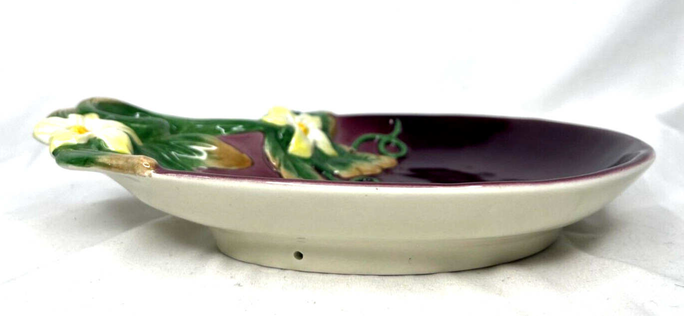 Fitz & Floyd Gardening Gourmet Eggplant Canape Plate Aubergine Purple Wall Décor