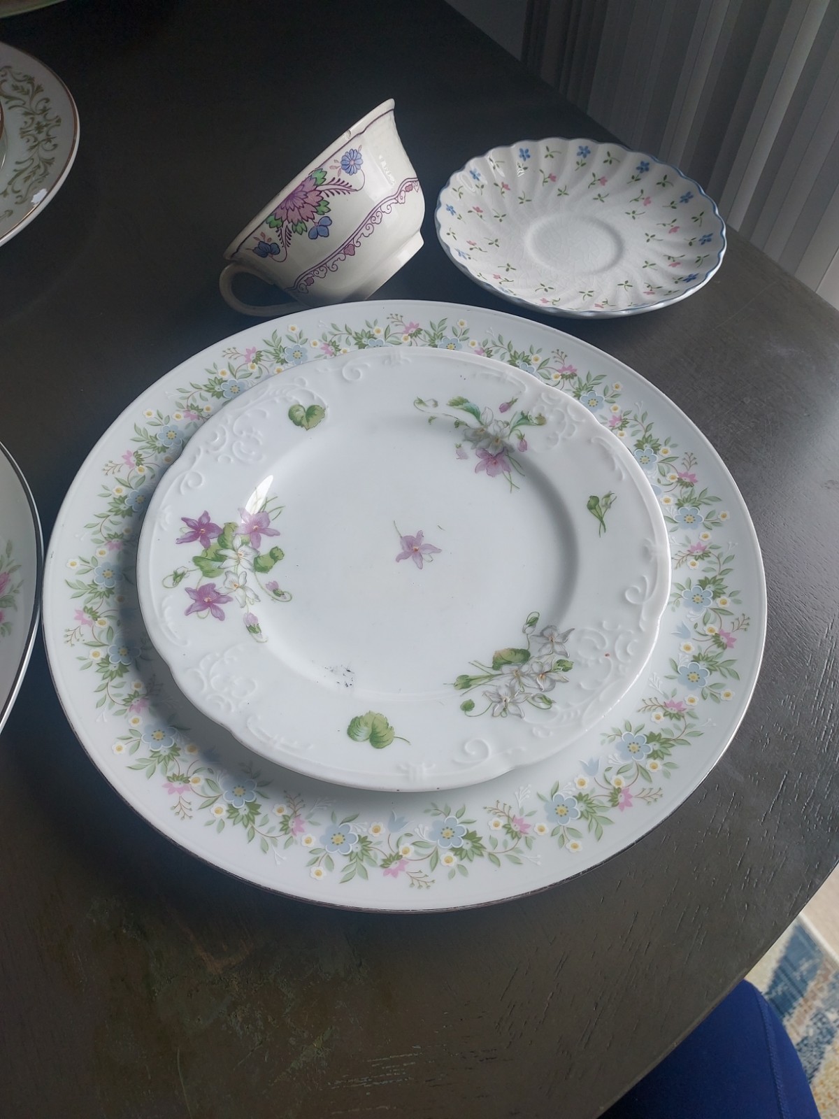 6 Garden Party Place Settings Mismatched 4 Pc Floral Botanical Vtg China Napkins