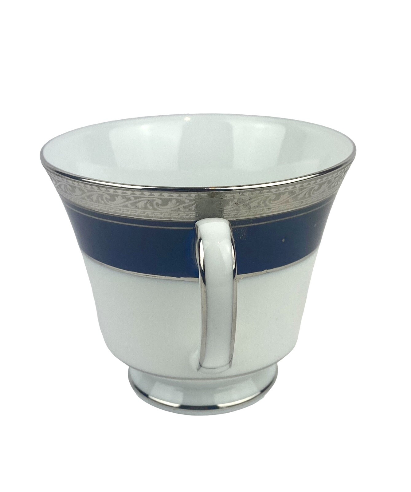 Noritake Crestwood Cobalt Platinum White Blue Porcelain Coffee Tea Cup 8 oz