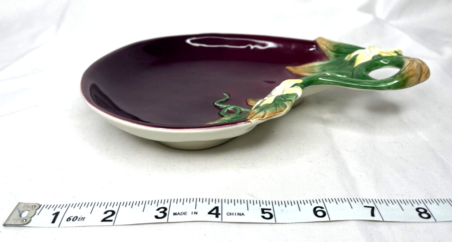 Fitz & Floyd Gardening Gourmet Eggplant Canape Plate Aubergine Purple Wall Décor