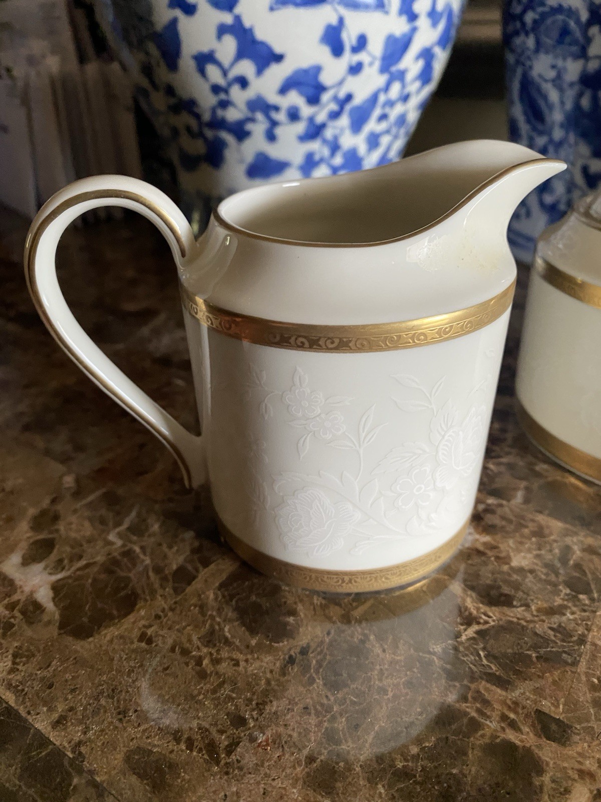 MIKASA ANTIQUE LACE ONE CREAMER & ONE SUGAR BOWL